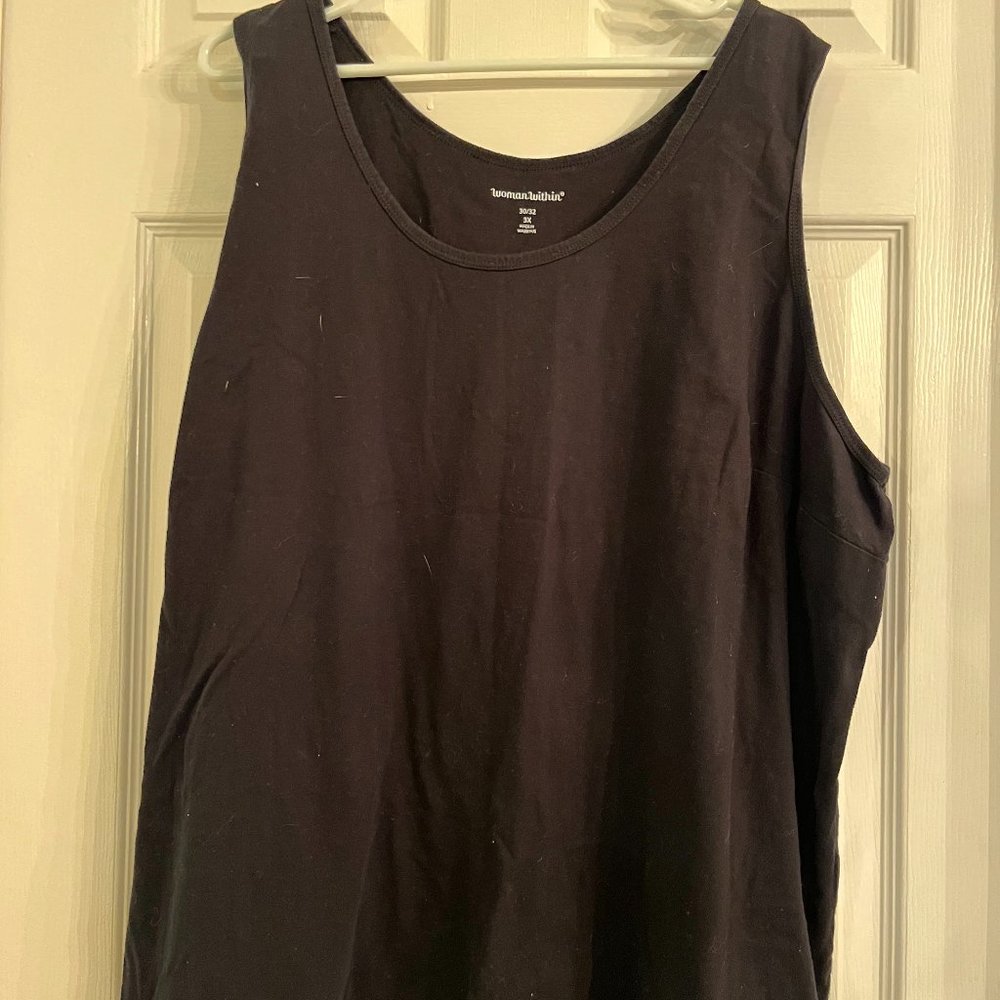 Women Within, Black Tank Top, Size: 30/32